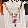 Promotional Lip and Lipstick Pendant Necklace Personality Women Sweater Necklace Jewelry