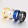 Promotions 8 Mm Width Gold Silver Black Blue Stainless Steel Ring for Women Men