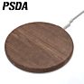 Psda Bamboo Fast Charging 10W Qi Wireless Charger Pad Walnut Docking Station Holder Stand Mciro Port for Iphone for Samsung S20