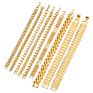 Punk 24K Gold Plated Multi Shape Bracelet Curb Cuban Chain Gold Color Brass Bracelets Bangle for Men Women Jewelry Gifts