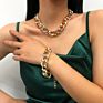 Punk Jewelry Colorful Hip Hops Chain Necklace Rainbow Chunky Cuban Chain Necklace Bracelet for Women