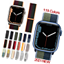 Qiman Nylon Iwatch Band Replacement Strap Nylon Loop Watch Band for Apple Watch Fabric Nylon Strap for Iwatch 7/6/5