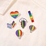 Rainbow Enamel Pins Air Balloon Sky Clouds Flag Heart Brooch Lapel Badge Bag Sexual Minority Jewelry Gift for Friend
