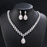 Rakol Sp057 Luxury Teardrop Water Shape Zircon Horse Eye Cz Necklace Earrings Jewelry Set