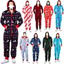 Ready to Ship Home Wear in Stocks Men Pajamas Deer Snowman Stripe Christmas Print Adult One-Piece Pajamas