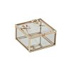 Rectangular and Luxury Jewellery and Glass Gold Trinket Boxes