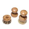 Replaceable Removable Head Kitchen Cleaning Eco Bamboo Sisal Coconut Palm Scrub Dish Brush