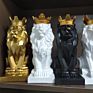 Resin Origami Polygon Crown Lion Statue for Table Top Decoration