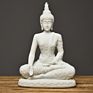 Resin White Sitting Buddha Sculpture Home Decorative Thai Statue Decor Gift Buddhism Creative Home Accessories