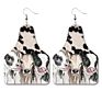 Retro Farm Cow Leather Earrings Western Cowboy Style Personality Pu Earrings Jewelry Accessories