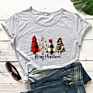 Retro Merry Christmas Trees T-Shirt Cute Women Holiday Gift Shirt