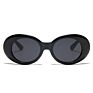 Retro Oval Thick Frame Sunglasses Women round Black Sunglasses