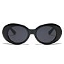 Retro Oval Thick Frame Sunglasses Women round Black Sunglasses