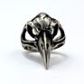 Retro Punk Style Biker Antique 925 Silver Skull Bird Rings for Men