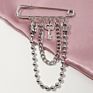 Retro Silver Punk Pins Key Multilayer Chain Metal Brooch for Women Man Hip Hop Long Chain Coat Accessories Brooch