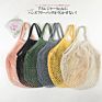 Reusable Fruit Vegetable Grocery Produce Tote Cotton String Mesh Net Shopping Bag with Long Handle