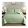 Reversible Cotton Bedding Sets Coverlet 3 Piece Quilts Queen Green Designers Coverlet King Size Bedspread