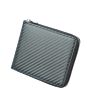 Rfid Blocking Anti-Theft Carbon Fiber Men Wallet Fully Enclosed Zipper Real Genuine Cow Leather Multi-Card Pocket Wallet for Men