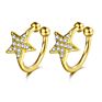 Rhej043 Direct Star Design 18K Gold Plated Zircon Cuff Earring for Ladies Anniversary Party Wedding