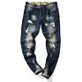 Ripped Blue Denim Used Jeans for Mens