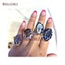 Rm15037 Agate Geode Druzy Gold Silver Electroplated Irregular Shape Ring Adjustable Band Ring