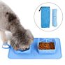Roll up Mat Dog Bowl Portable Foldable Collapsible Silicone Pet Cat Dog Food Water Feeding Travel Bowl