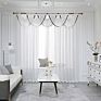 Romantic White Sheer Curtain Valance for Living Room Kitchen Solid Color Short Tulle Cortinas Pelmet