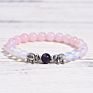 Rose Quartz Natural Stone Beaded Pink Crystal Bracelet Elephant Charm Bracelet for Women