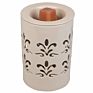 round Candle Warmer Green Ceramic Electric Fragrance Tart Warmer Hollowed Out Scented Burner for Home Decoration