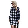 round Neck Women's Sweater Dress Plaid Knitted Dress