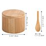 Round Shape 100% Natural Bamboo Salt and Pepper Seasoning Jar Box with Spoon and Swiver Lid
