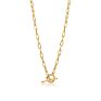 Roxi Simple Design Chunky Chain Jewelry Paper Clip Chain Bar Toggle Zircon Dainty Girl Necklace