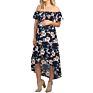 Rts Women Pregnant Clothes off Shoulder Print Floral Maternity Casual Asymmetrical Midi Dress