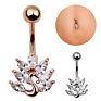 Ruigang Women Body Jewelry Crystal Medical Steel Button Piercing Zircon Peacock Belly Bars Navel Rings