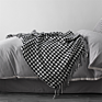 S5559 Houndstooth Jacquard Knitted Blanket Scarf Classic Black and White Sofa Bed Decorative Luxury Blankets