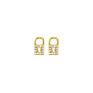 S925 Sterling Silver Personality Mini Diamond Lock Earrings for Women