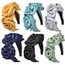 Satin Hair Accessories Women Hairband Headband Pure Satin Big Flower Hard Hair Band for Girls