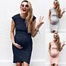 Seefoun Women Nursing Tops Maternity Maxi Dresses Striped Short Sleeve T-Shirt plus Size S-2Xl Casual Maternity Dress