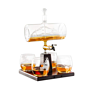 Sell Cylinder Ship Wooden Base Decanter Whisky Glass with Tap Gift Set