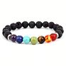 Seven Pulse Wheel Natural Stone Loose Beads Yoga Bracelet Volcanic Rock