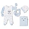 Sheep Print 100% Organic Cotton Newborn Gift Box Clothes 6Pcs Infant Baby Clothing Set for 0-3 Months