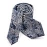 Shengzhou Blue Color Palm Leaf Allover Woven Jacquard Manufacture Suit Necktie