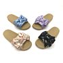 Shoes Stock Comfortable Vintage Women Slides Floral Flower Bowknot Knot Designs Women Slippers Shoes