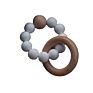 Silicone Beads Wooden Ring Baby Teething Rattle Bracelet