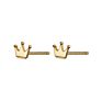 Silver Jewelry 14K Gold Cute Small Crown Stud Earrings