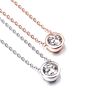 Silver Jewelry 6.5Mm round Shape Diamond 925 Silver Cubic Zirconia Necklace