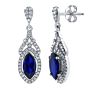 Silver Jewelry Blue Sapphire Stone 925 Earring Marquise Dangle Drop Earrings Womens Earrings Trending