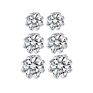 Silver Plated Crystal Cz Stud Earrings Wedding round Shape Diamond Zirconia Studs Earrings