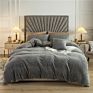 Simple Design Fuzzy Comforter Velvet Duvet Cover Set