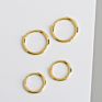 Simple Geometric Hoop Jewelry 925 Sterling Silver Gold Color Circle Huggie Earrings for Women